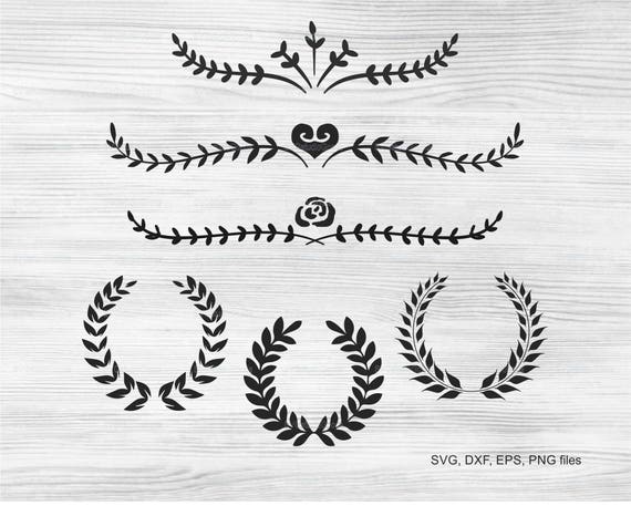 Download Vintage laurel wreath Svg Laurel wreath Svg Ornaments | Etsy