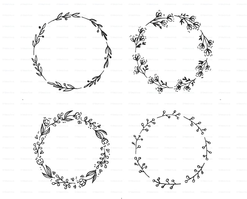 Download Wreath Svg Floral Wreath Svg Floral Wreath clipart Eps | Etsy