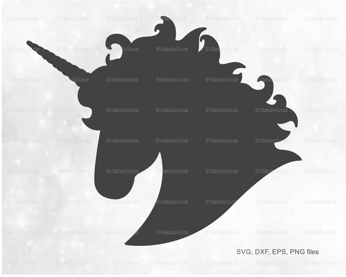 Unicorn silhouette SVG Unicorn Head clipart Eps Dxf Png | Etsy