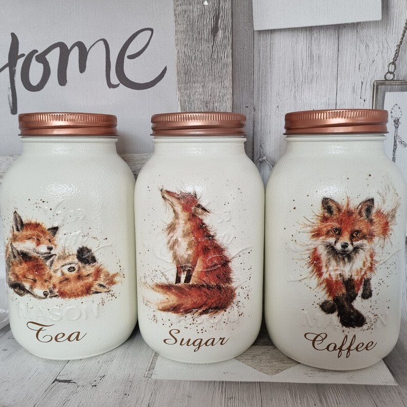 Wildlife Canisters for the Kitchen with Foxes