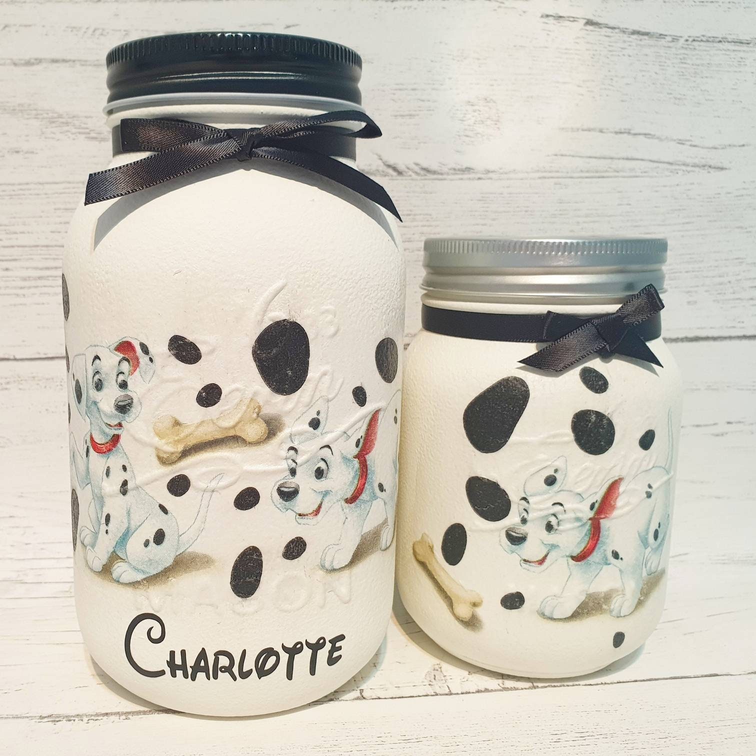 Image of 101 Dalmations Personalised Storage Jar. Money Jar, Desk Tidy, Penpot