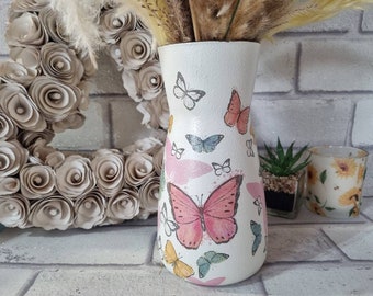 Spring Butterfly, pink themed vase, wedding centrepiece, butterfly home decor, table centerpiece, hallway decorations,