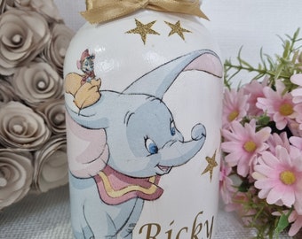 DUMBO, baby personalised keepsakes, dumbo nursery, dumbo shelving decor, dumbo theme, dumbo gifts, new baby gift, Christening gifts.