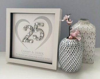 silver anniversary etsy
