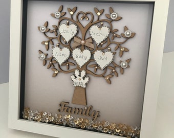 Family Tree Frame, Mothers Day, Family Tree gift, Personalised, Anniversary Gift, Birthday Gift, Wedding Gift