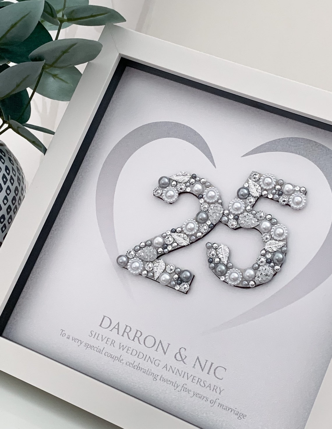 Silver Wedding Anniversary Gift 25th Anniversary Gift Etsy