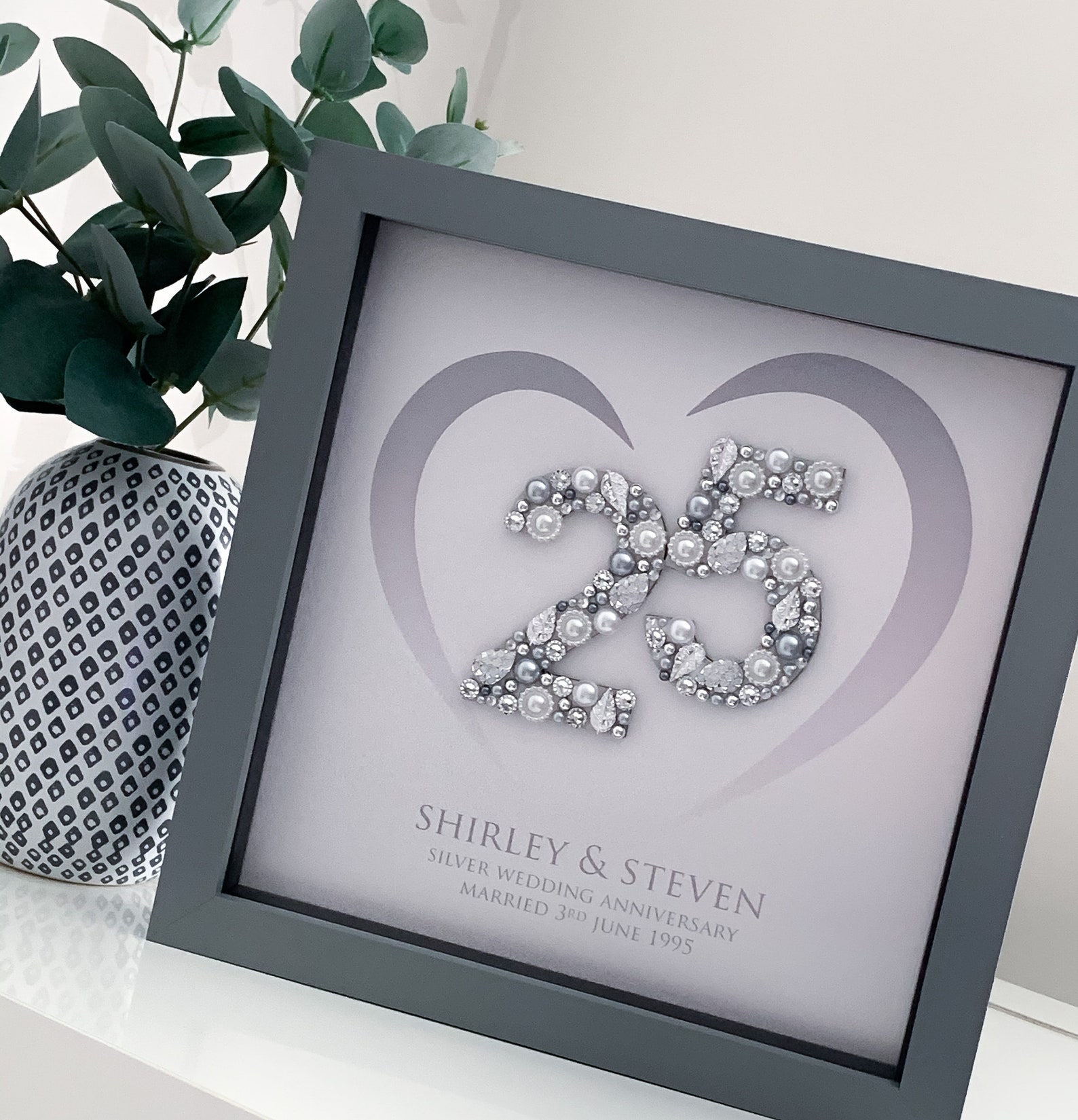 Silver Wedding Anniversary Gift 25th Anniversary Gift Etsy