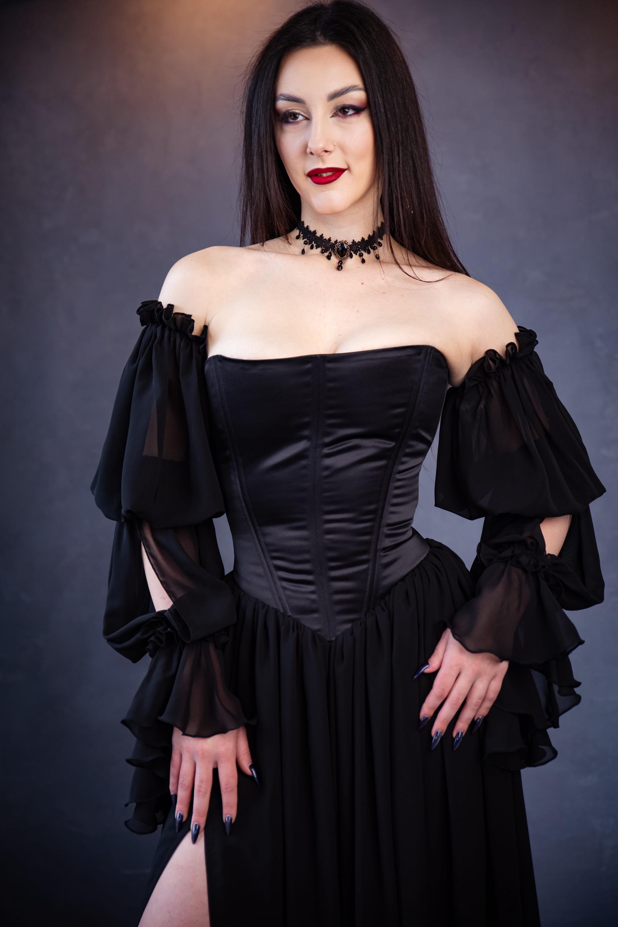 Gothic Prom Prom Dress Gothic Corset Style, Fairy Black Maxi Dress, Alternative ...