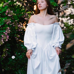 romantic white gown with full skirt
