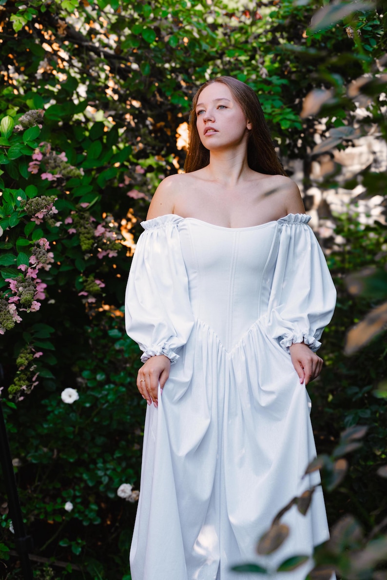 romantic white gown with full skirt