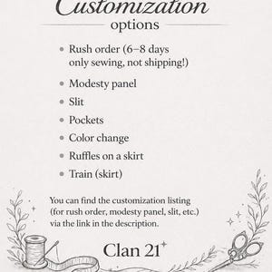 customization options for renaissance linen dress