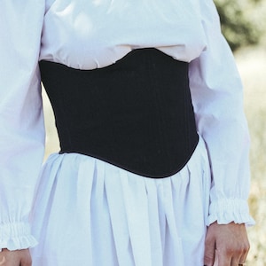 Underbust corset belt, black corset stays, renaissance corset top bodice, authentic corset ren faire, pirate corset lingerie,high waist belt