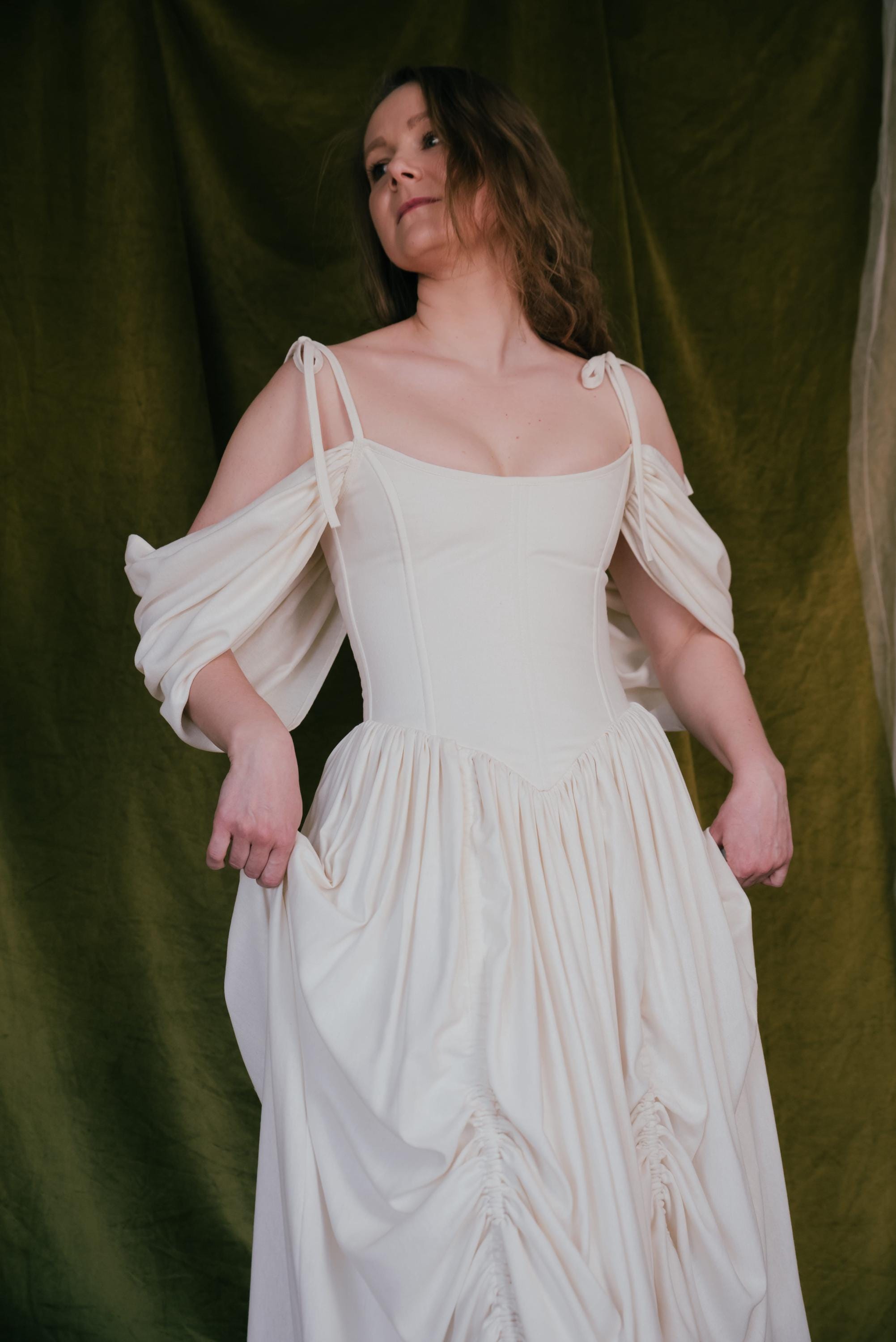 Off Shoulder Corset Wedding Dress