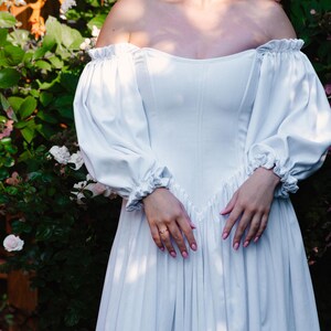 medieval inspired wedding dress with soft drape
