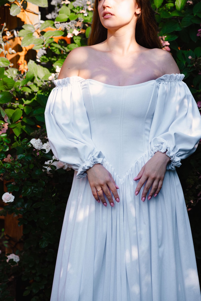medieval inspired wedding dress with soft drape