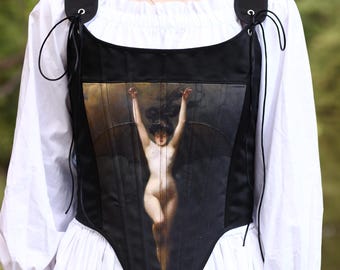 Corset top, renaissance corset black,  corset dress goth, stays