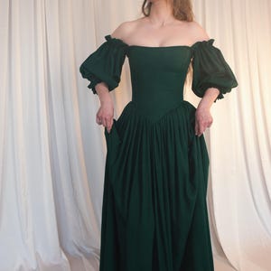 emerald green corset dress full length ren faire dress
