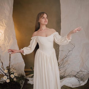 ivory corset dress with romantic silhouette