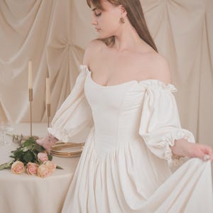 natural handmade bridal dress with vintage look