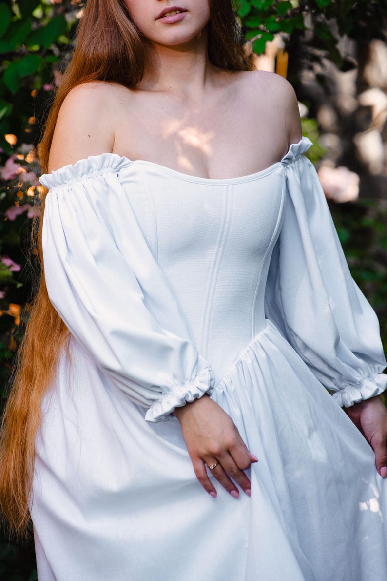fairytale wedding dress handmade from linen