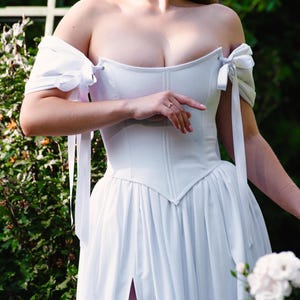 fairy garden wedding dress with flowing skirt