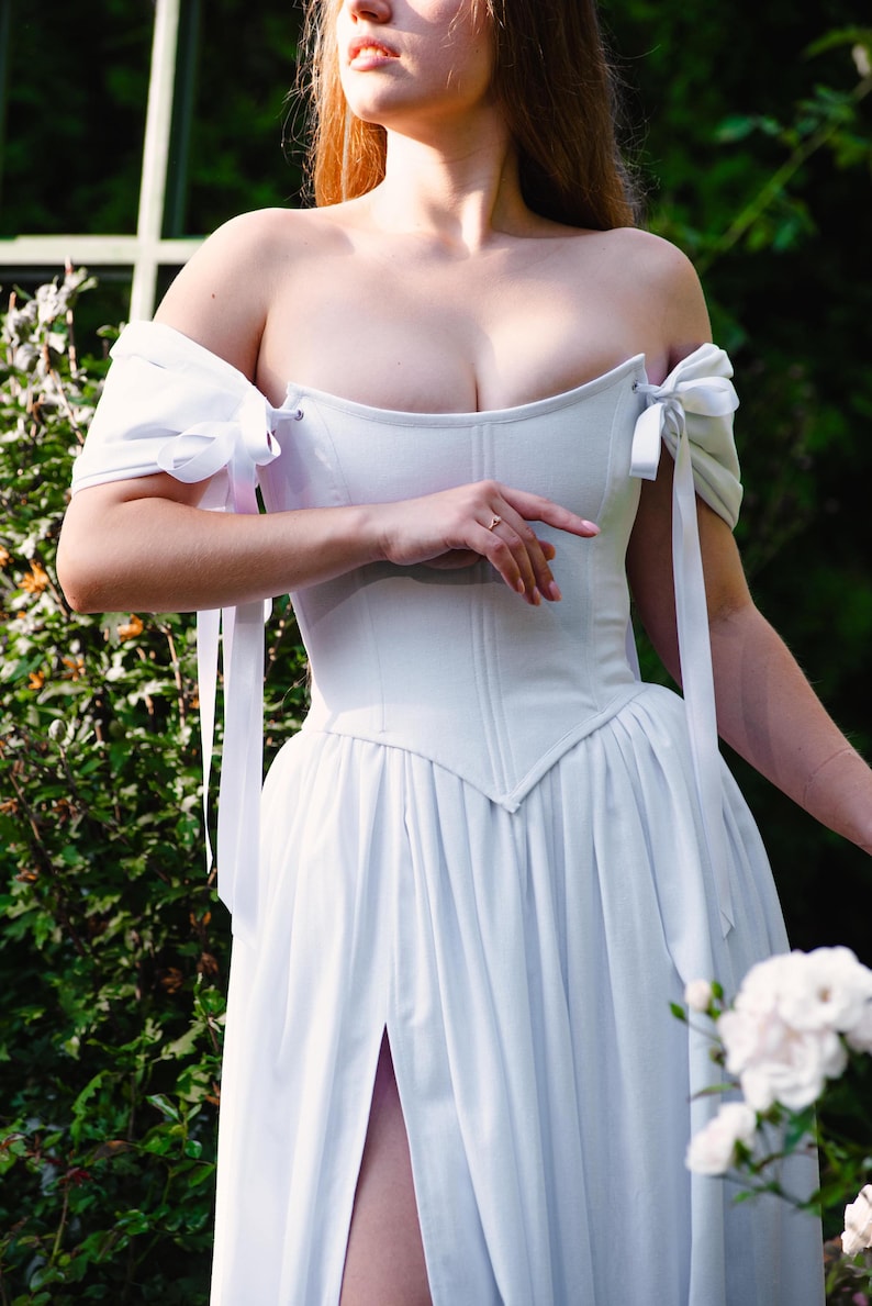 fairy garden wedding dress with flowing skirt