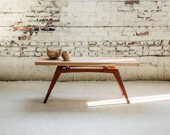 Peyla Coffee Table | Custom Mid-Century Modern Wooden Table | Sleek Modern Design | Living Room Centerpiece | Fjelsted Nord LLC