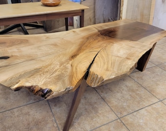 Sale! Nakashima-Inspired Mid-Century Coffee Table | Live Edge Wood Design | Artisan-Crafted Statement Piece for Modern Homes