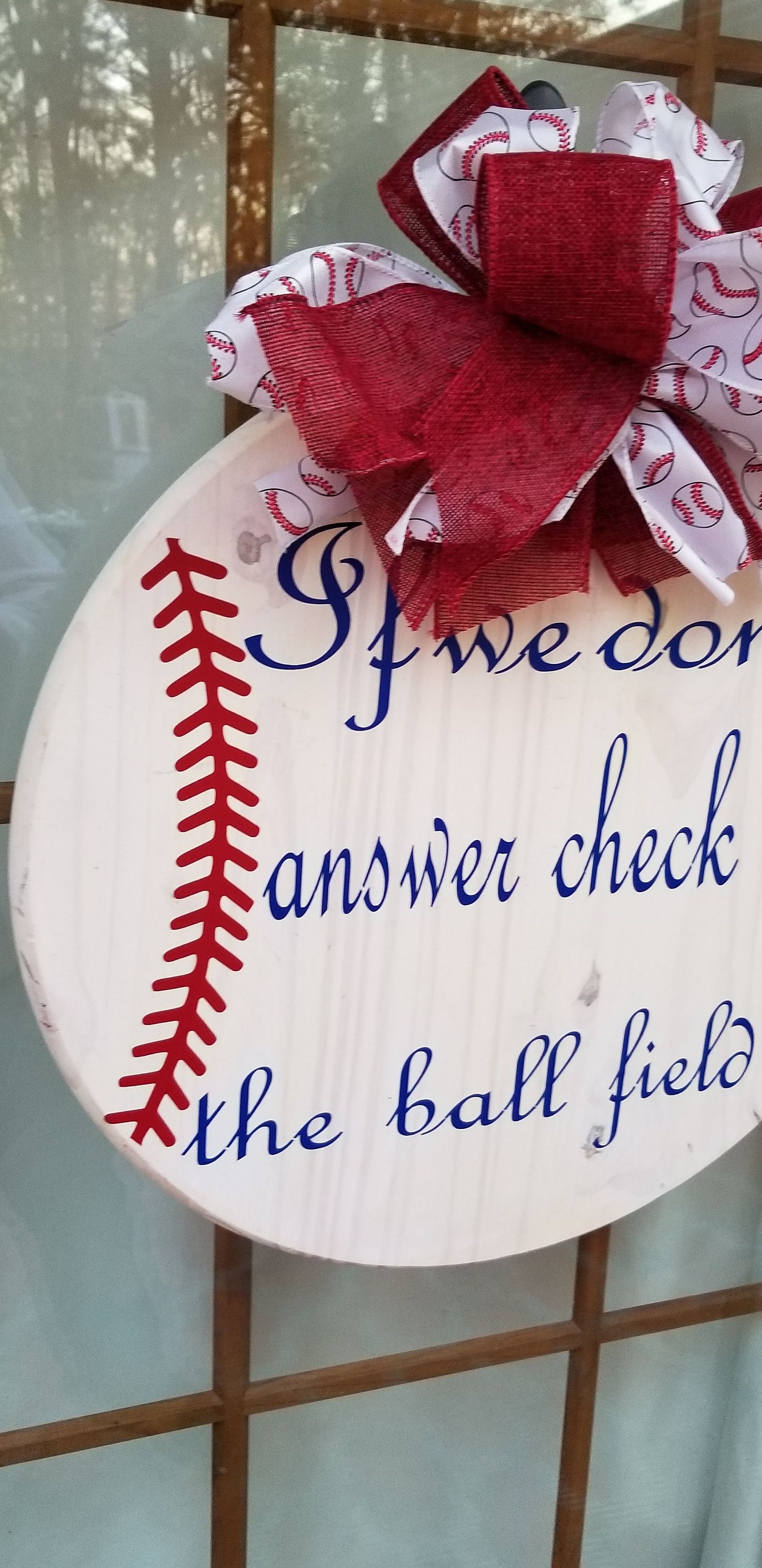 Wreath Front Door Door Hanger Baseball Door Hanger Sports