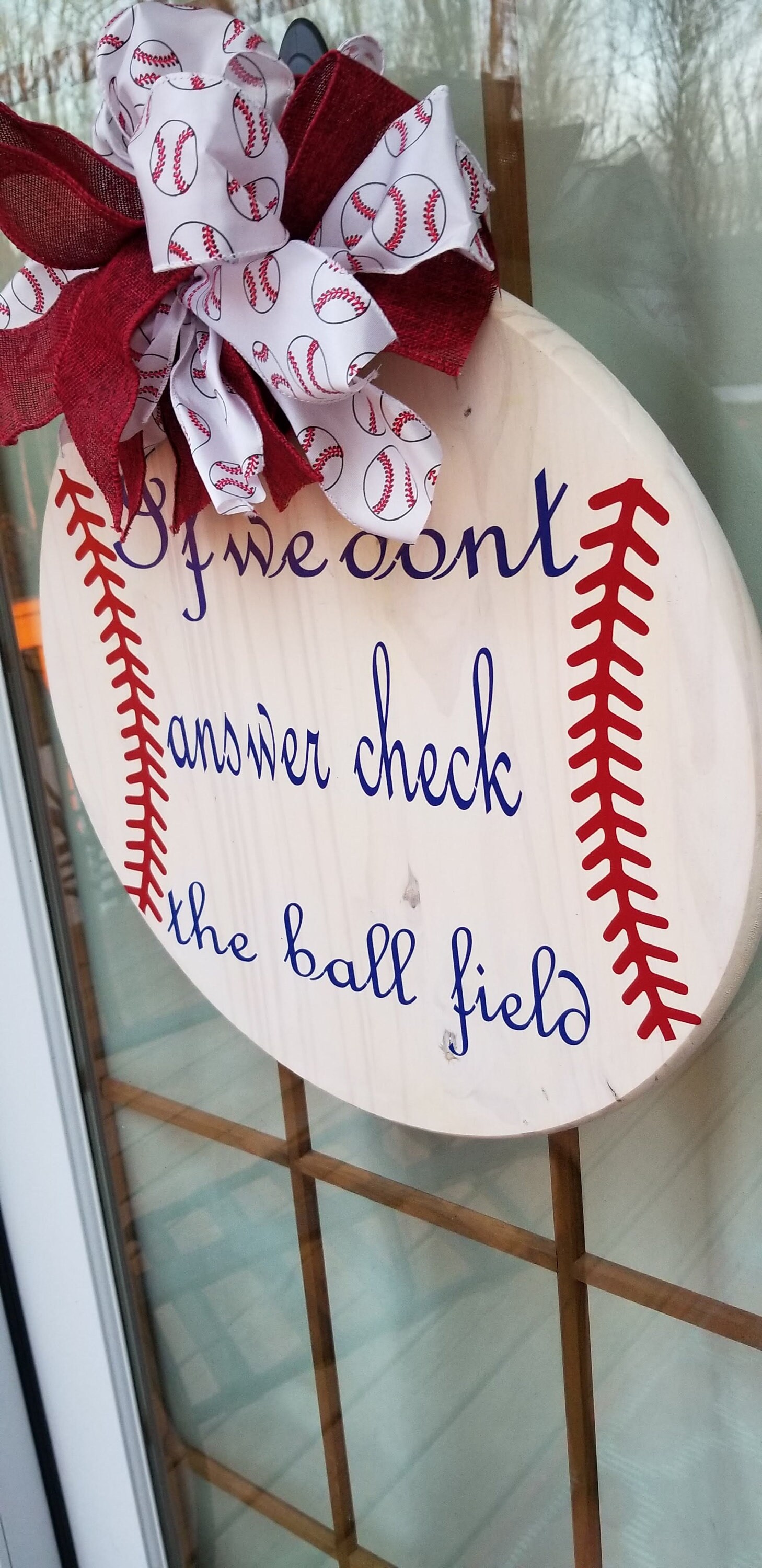 Wreath Front Door Door Hanger Baseball Door Hanger Sports