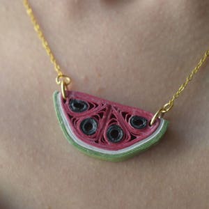 Collana anguria PaperMelon - in filigrana di carta