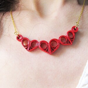 Collana PaperHeart in filigrana di carta - rosso