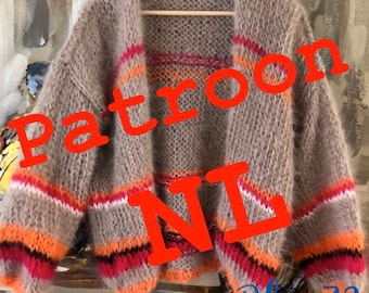 Knit Pattern Dutch Oversized Bernadette Cardigan.