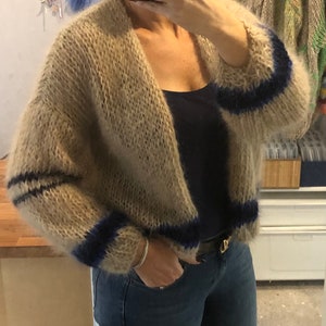 Mohair Cardigan hand knitted, soft, Mother's Day, gift