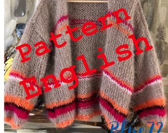 English, knitting pattern Bernadette cardigan