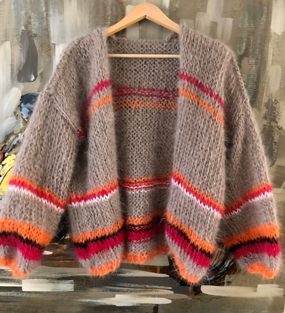 Grof gebreid Bernadette dames vest van mohair, Etsy Nederland