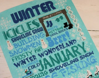 Winter Subway Poster Cross Stitch Pattern PDF