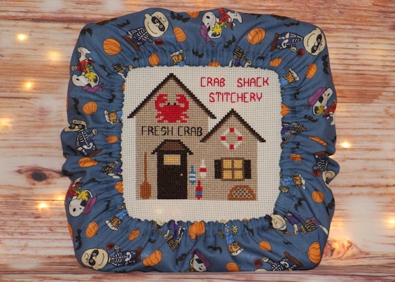 Halloween Peanuts Charlie Brown Snoopy Grime Guard Q-Snap, Nurge or Round Hoop Cover For Cross Stitch and Needlework