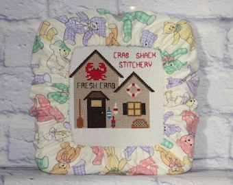 Teddy Bears Grime Guard Q-Snap, Nurge, Round Hoop Cover For Cross Stitch, Needlework