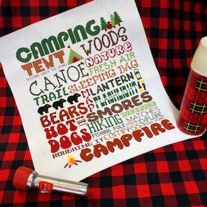Camping Subway Poster Cross Stitch Pattern PDF