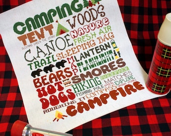 Camping Subway Poster Cross Stitch Pattern PDF