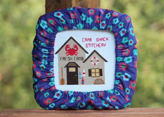 Floral on Purple Guard Q-Snap, Nurge or Round Hoop Cover For Cross Stitch and Needlework