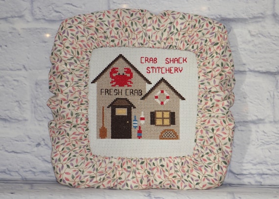 Leafy Floral Grime Guard Q-Snap, Nurge or Round Hoop Cover For Cross Stitch, Needlework