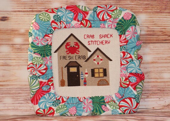 Christmas Peppermints Candy Grime Guard Q-Snap, Nurge or Round Hoop Cover For Cross Stitch and Needlework