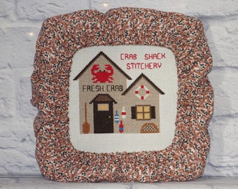 Brown Black Floral Grime Guard Q-Snap, Nurge or Round Hoop Cover For Cross Stitch and Needlework