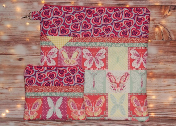 Butterfly Project Bag OR 2-piece Set For Cross Stitch, Crochet, Knitting and Needlework