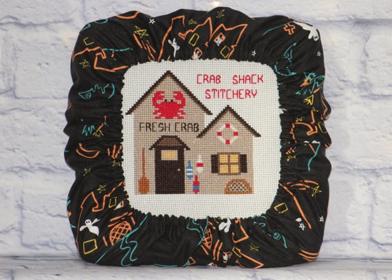 Retro Halloween Grime Guard Q-Snap, Nurge, Round Hoop Cover For Cross Stitch, Needlework