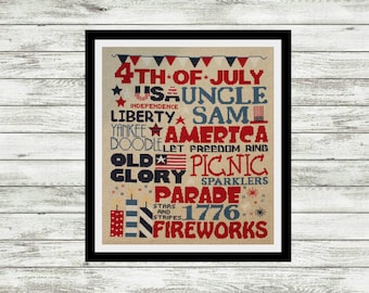 Patrón de punto de cruz del cartel del metro del 4 de julio PDF