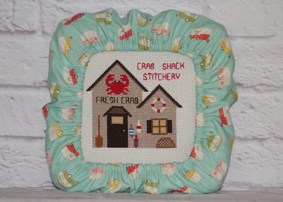 Retro Camper Trailers Grime Guard Q-Snap, Nurge, Round Hoop Cover For Cross Stitch, Needlework