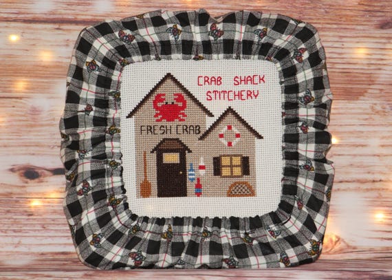 Butterfly Plaid Grime Guard Q-Snap, Nurge or Round Hoop Cover For Cross Stitch and Needlework